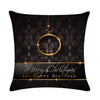 A pillow for Christmas decoration. A pillow for Christmas bell decoration covers a linen pillowcase on a sofa seat.