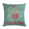 A pillow for Christmas decoration. A pillow for Christmas bell decoration covers a linen pillowcase on a sofa seat.