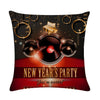 A pillow for Christmas decoration. A pillow for Christmas bell decoration covers a linen pillowcase on a sofa seat.