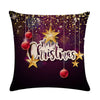 A pillow for Christmas decoration. A pillow for Christmas bell decoration covers a linen pillowcase on a sofa seat.