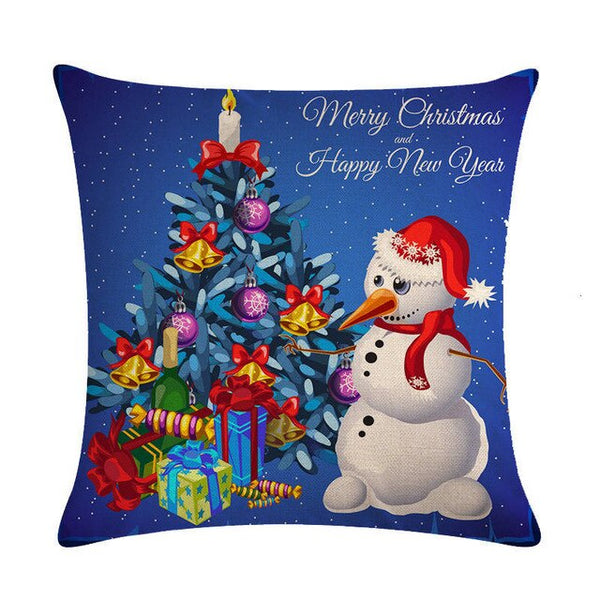 five centimeters pillow cover Christmas white Snowman linen knife pillow cover Christmas Happy New Year gift pillow Caseh 718