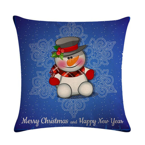 five centimeters pillow cover Christmas white Snowman linen knife pillow cover Christmas Happy New Year gift pillow Caseh 718