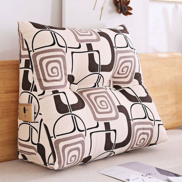 Simple Bed Cushion Triangle Single Household Sofa Canvas Back Cushion Soft Bag Bed Pillow Back  Christmas Cushion Covers 50C032