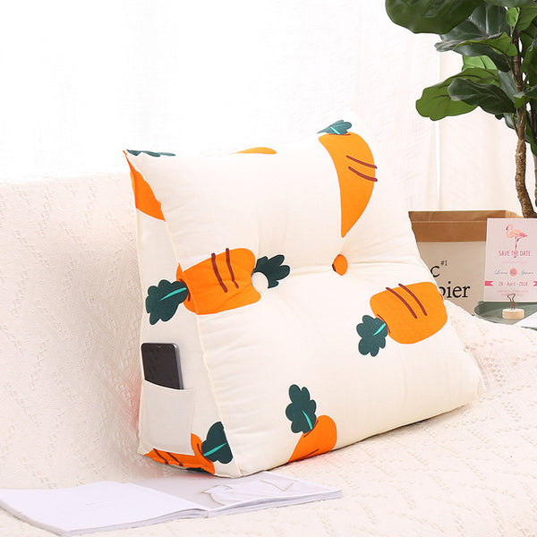 Simple Bed Cushion Triangle Single Household Sofa Canvas Back Cushion Soft Bag Bed Pillow Back  Christmas Cushion Covers 50C032