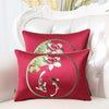 Latest Embroidery Fish Joyous Silk Cushion Cover Pillow Case Christmas Home Decoration Sofa Chair Chinese style Pillow Cover