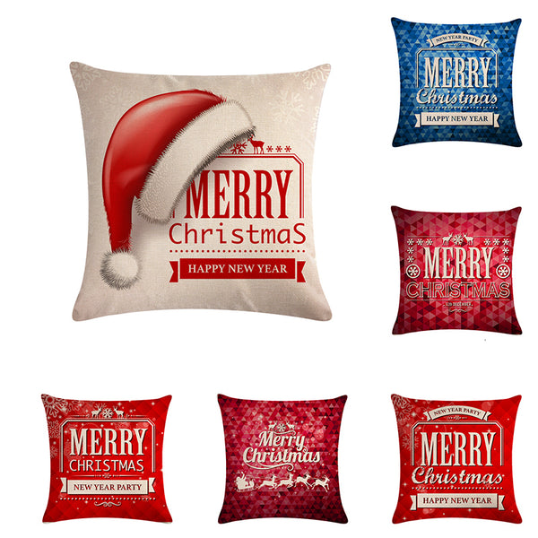 Hot Selling Drop Shipping Christmas Pillow Case Sofa Waist Throw Cushion Cover Home Christmas Pillow Covers Decorative ZY853