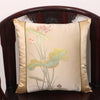 Classic Lotus Print Fabric Cover Cushion Merry Christmas Pillow Case Sofa Chair Cushion Case High End Pillow Cover Decorative