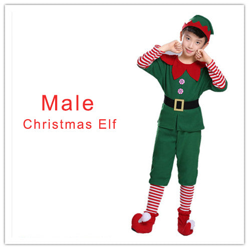 Christmas Elf Children Adult Cute Cosplay Dress  Christmas Costume For Family Boys And Girls