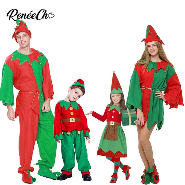 2019 New Arrival Elf Costume Boys Christmas Costume For Girls Family Elves Costume For New Year Party Christmas Couple Cosplay