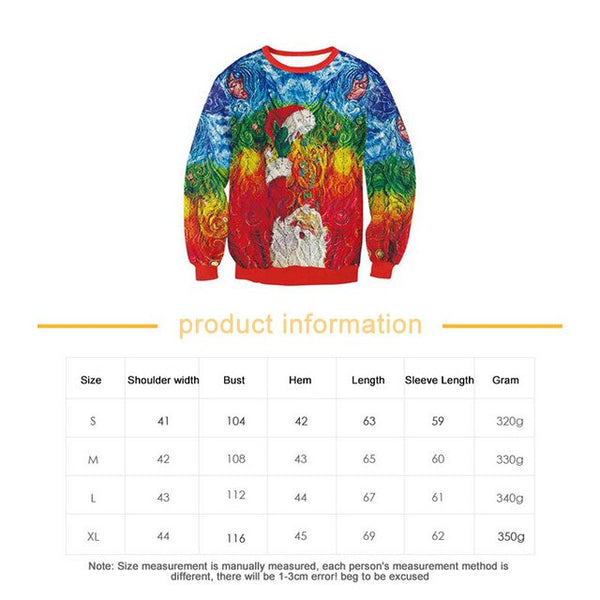 3D Printed Hoodie Sweatshirt Pullover Christmas Costume Gift for Women Men Family Christmas Sweater 2019