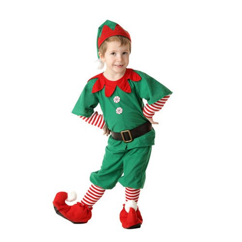 2019 Women Men Boy Girl Christmas Santa Claus Costume Kids Adults Family Green Elf Cosplay Costumes Carnival Party Supplies