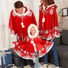 Christmas Family Matching Men Daddy Cartoon Santa Snowflake Printed Hooded Cape Coat Christmas Party Cloak Fancy Costumes #40