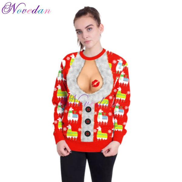 Funny Ugly Christmas Sweater Family 3D Printed Hoodie Sweatshirt Pullover Christmas Costume Gift Lovers' Sweater