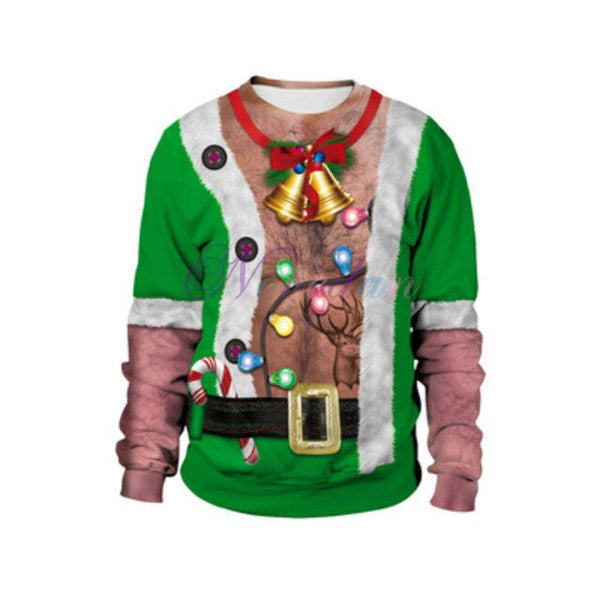 Funny Ugly Christmas Sweater Family 3D Printed Hoodie Sweatshirt Pullover Christmas Costume Gift Lovers' Sweater