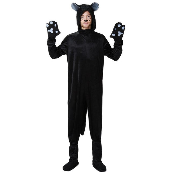 Family Costume Unisex adult Halloween Black cat Costume Cosplays Animal Winter jumpsuit pajamas Christmas Masquerade party dress