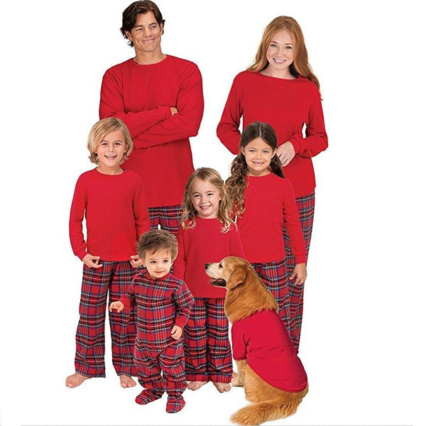 Family Matching Pajamas Set Christmas Mom Father Kid Baby Sleepwear Nightwear  New Costume Clothes Xmas Family Match Set