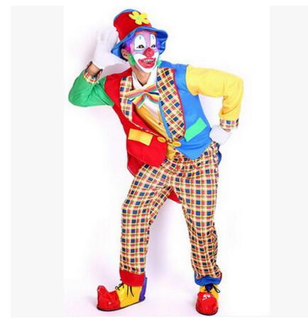 Hot 2017 Adult kids clown costumes for boys halloween cosplay costumes Family clothes Magician Clothing Christmas Clown Costume