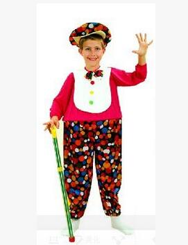 Hot 2017 Adult kids clown costumes for boys halloween cosplay costumes Family clothes Magician Clothing Christmas Clown Costume