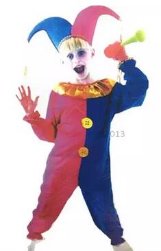 Hot 2017 Adult kids clown costumes for boys halloween cosplay costumes Family clothes Magician Clothing Christmas Clown Costume