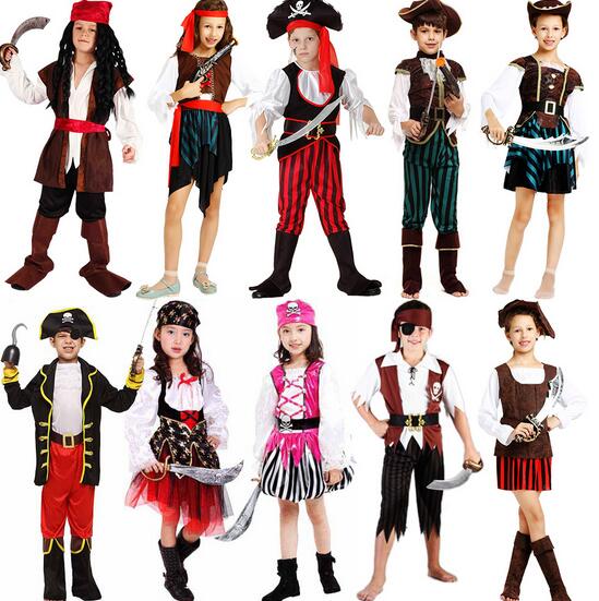 2017 Halloween Christmas pirate girls party cosplay costume children Adult clothes Family party dress Pirate Captain Clothing