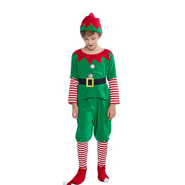 2019 Merry Christmas Elf Costume Dress Adult Santa Claus Cosplay Dress Family Matching Clothes Kids New Year Party Outfit