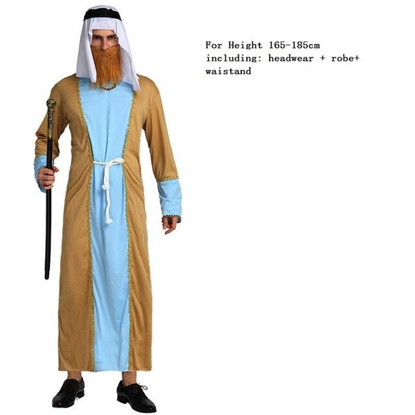 Women Men Arab Prince Princess Cosplay Robe Costume Adults Family Performance Costumes Party Dress Role Play Purim Christmas