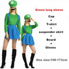 Adult Halloween Super Mario Cosplay Costumes Children family Funy Luigi Bros Plumber Purim Costume Fancy Dress Christmas party