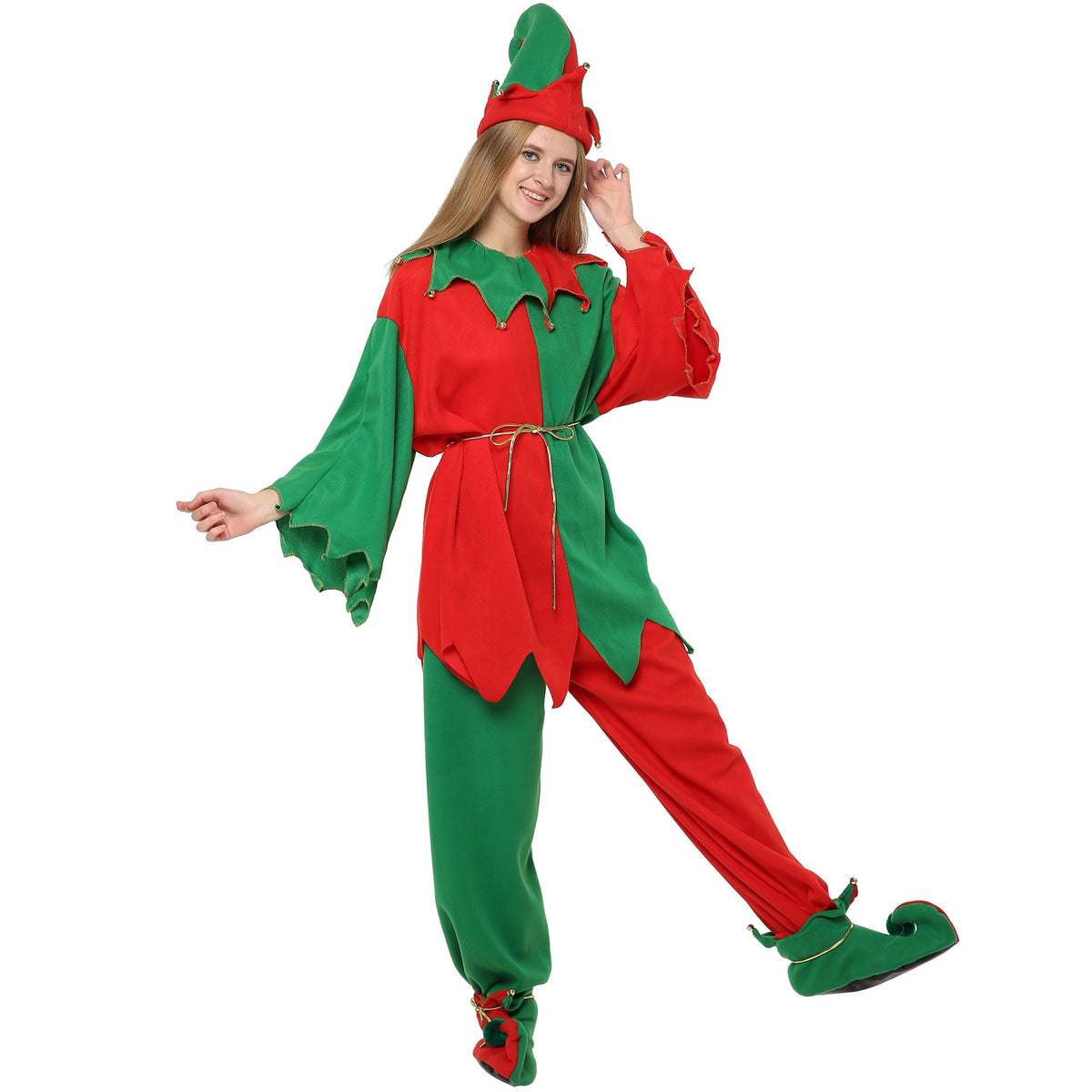 2019 Christmas Elf Cosplay Women Santa Claus Costume Adult Family Matching Clothes New Year Carnival Group Fancy Party Dress