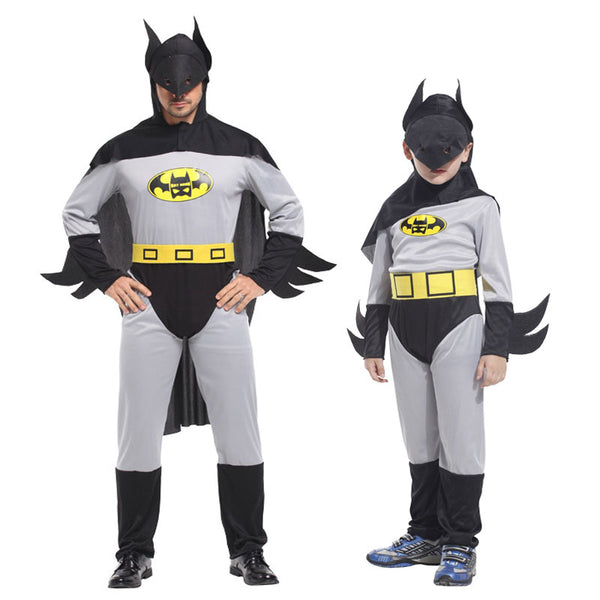 Umorden Batman Cosplay Bat Man Superhero Costume Christmas New Year Halloween Party Fantasia Fancy Jumpsuit for Men Boys Family