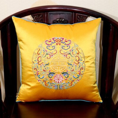 Embroidery Dragon Chinese Christmas Pillow Covers Decorative Silk Cover Cushion Pillow Luxury Sofa Chair Square Cushion Cover