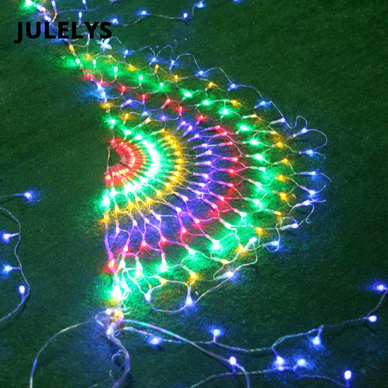 JULELYS 3M x 0.5M 540 Bulbs Garland Festoon LED Net String Lights Outdoor Christmas Lights Decoration For Garden Holiday Party