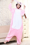 HKSNG Pink Blue Bunny Rabbit Kigurumi Winter Adult Animal Cartoon Cute Christmas Pajamas Family Onesies Cosplay Costumes Pyjamas