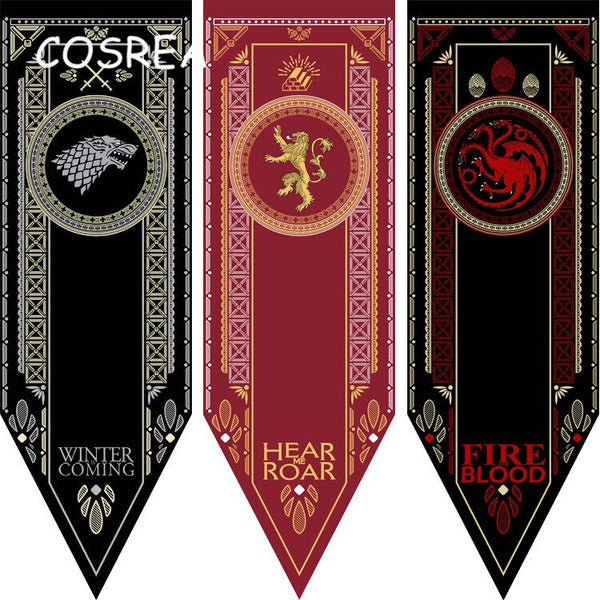 48*150 CM Game of Throne Banner Families Flag Home Decor Wolf Dragon Baratheon & Martell & Bolton Boys Girls Kids Christmas