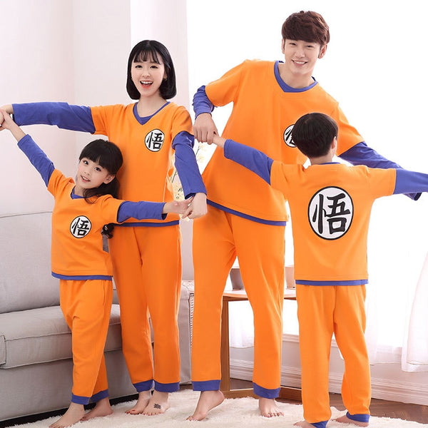 2019 Dragon Ball Family Pajamas Set Christmas Outfit Pijama Sleepwear Mom and Me Clothes Mum Daughter Sun Wukong Family Clothing